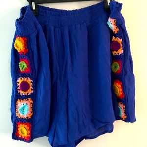 Blue Woven Shorts